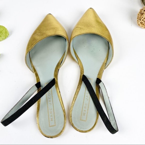 SOLD Marc Jacobs Joline Mule Clog Flat  Gold - Picture 4 of 7